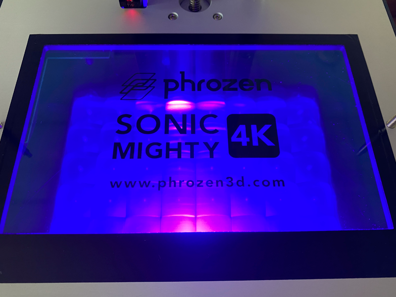 The user interface and LCD screen of the Sonic Mighty 4K 3D printer